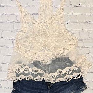 Lace & Crochet Tank Sz S/M